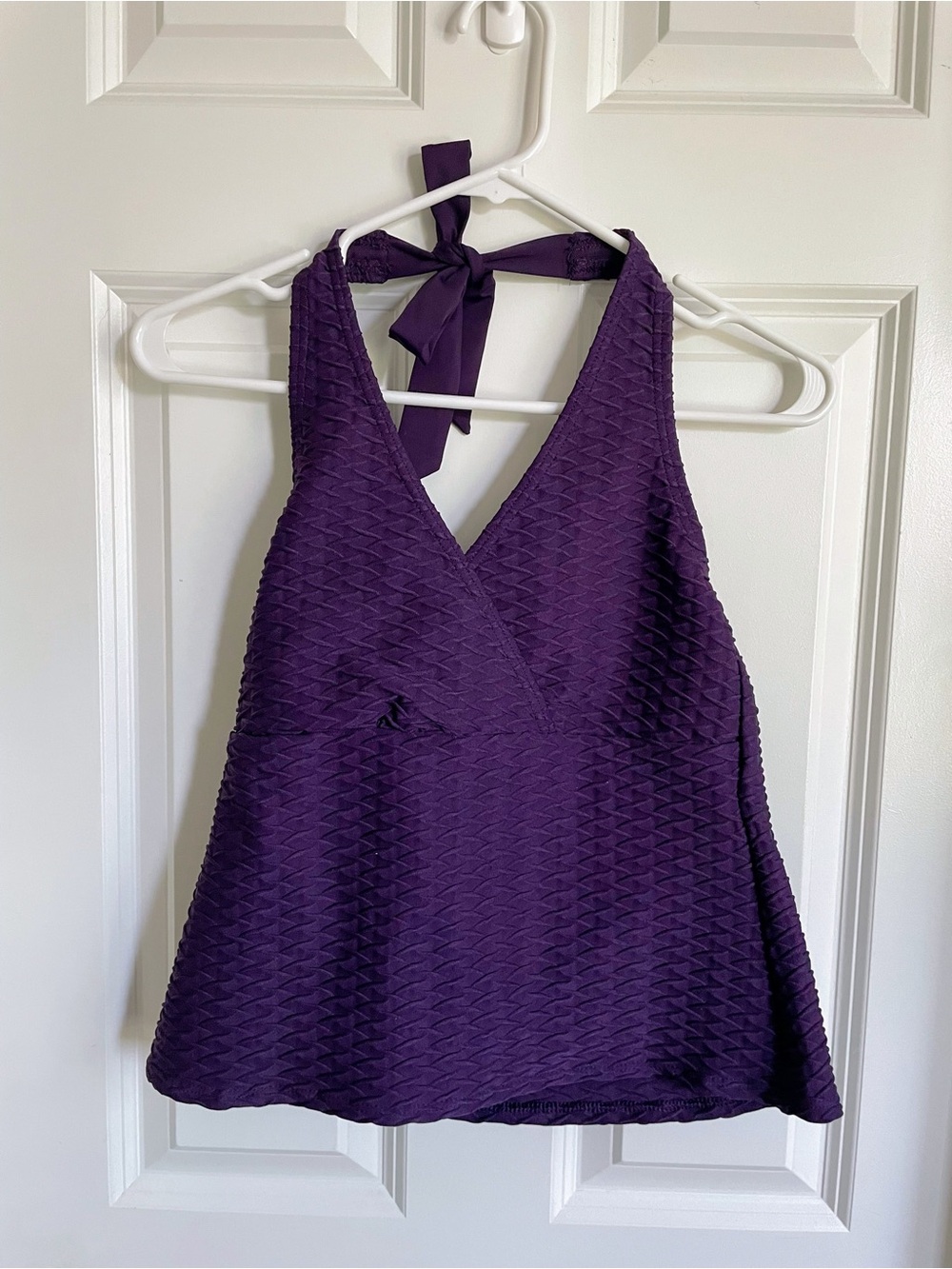 Lands' End Purple Halter Tankini Top